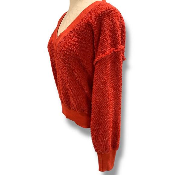 Medium t.la Anthropologie Red V-Neck Sweater Womens - Picture 3 of 9
